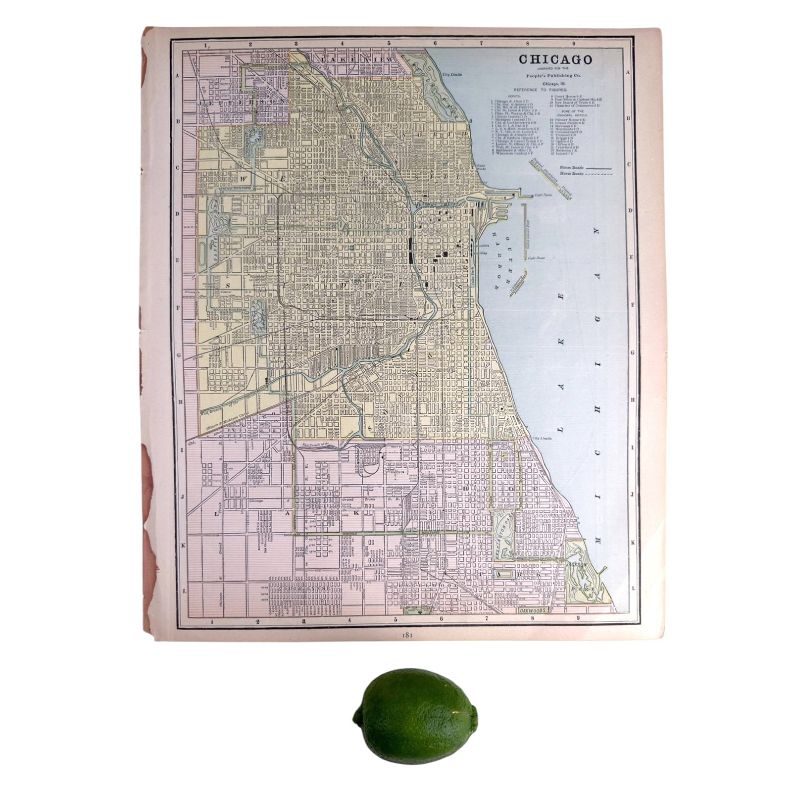 1880s MAP of CHICAGO, ILLINOIS (1 of 3)