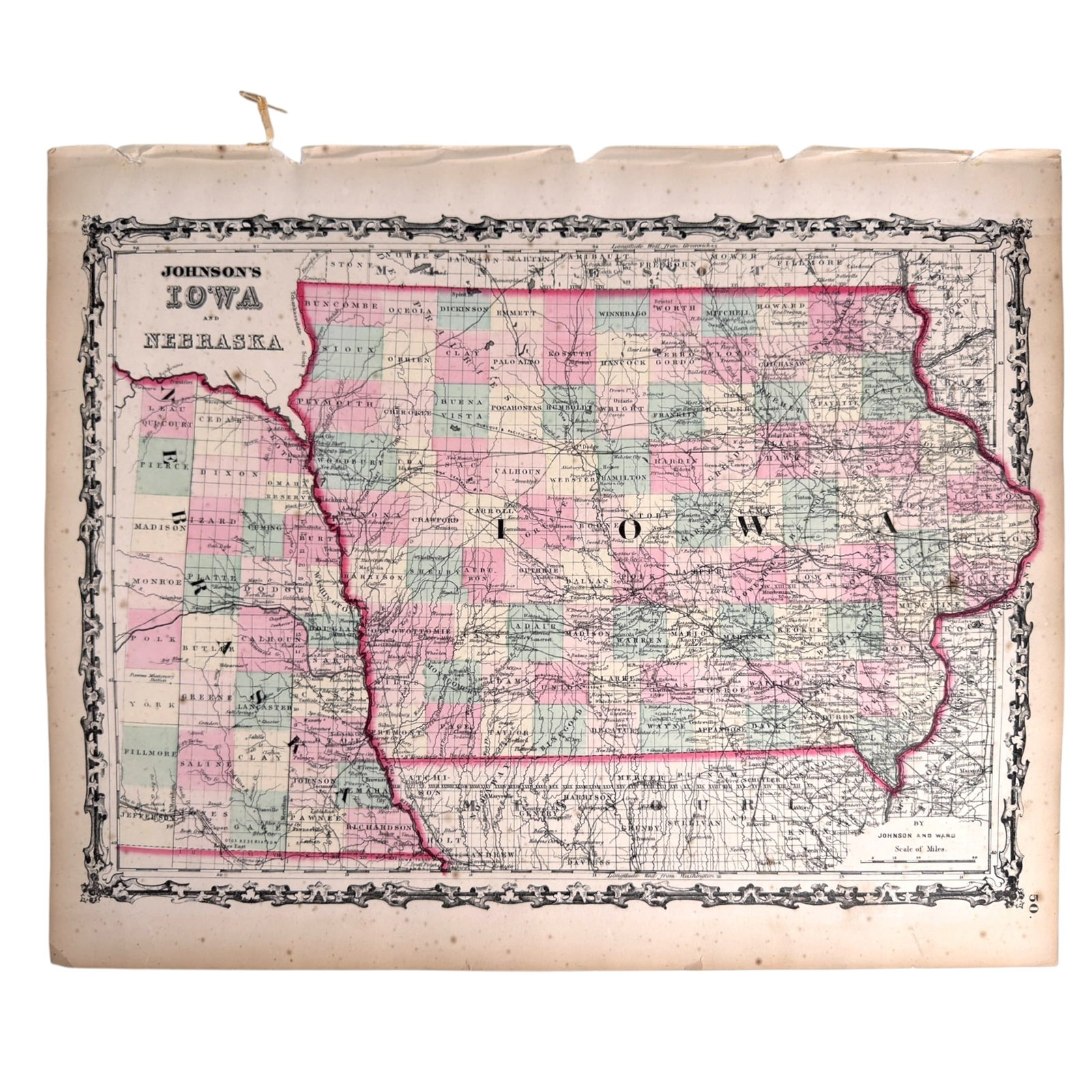 1862 MAP of IOWA and NEBRASKA (1 of 12)
