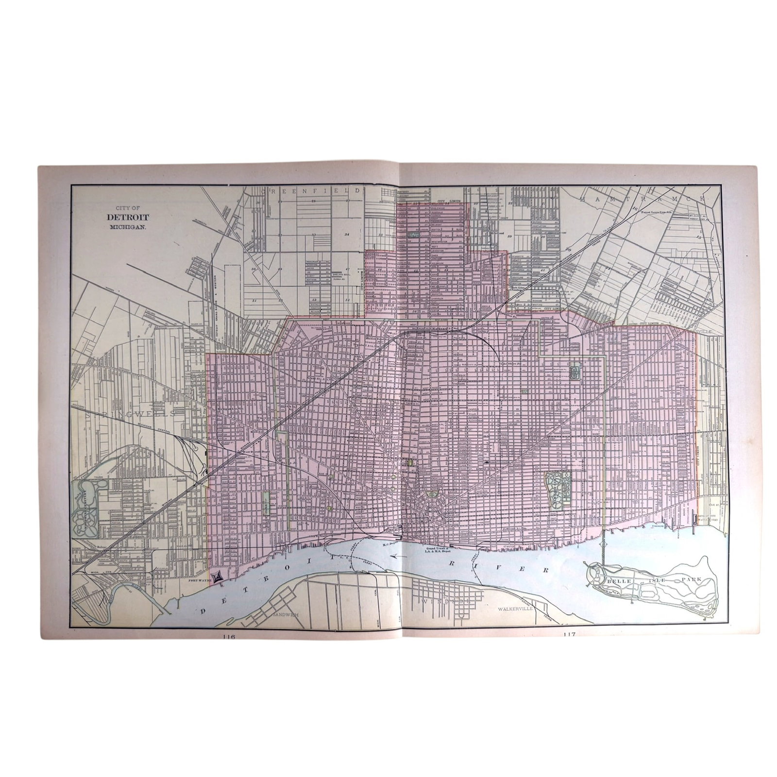 c1900 MAP of DETROIT, MICHIGAN (1 of 7)