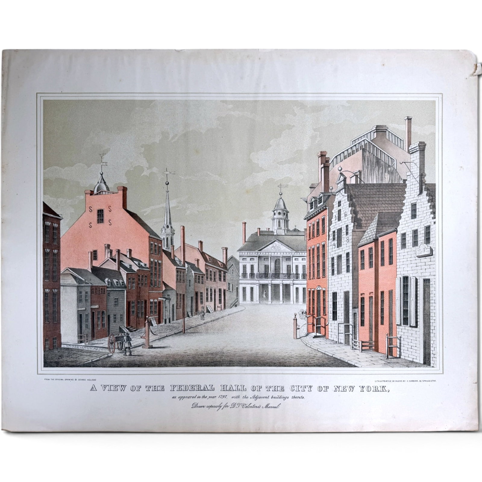 A VIEW of the FEDERAL HALL of the CITY of NEW YORK: Color lithograph by C. Currier. 19 x 24.1 inches