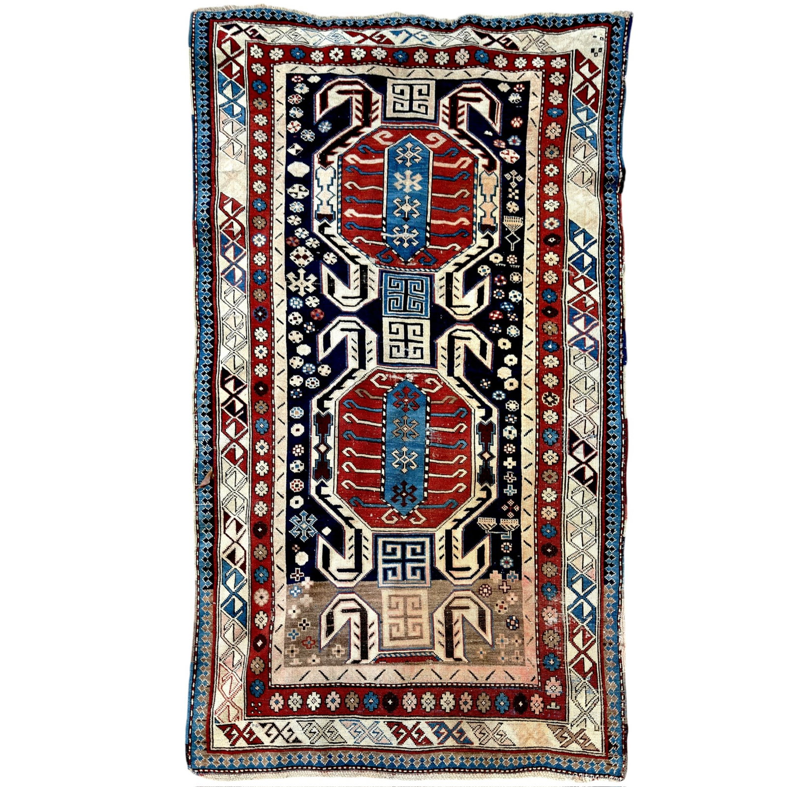 ANTIQUE CAUCASIAN ORIENTAL AREA RUG (1 of 16)