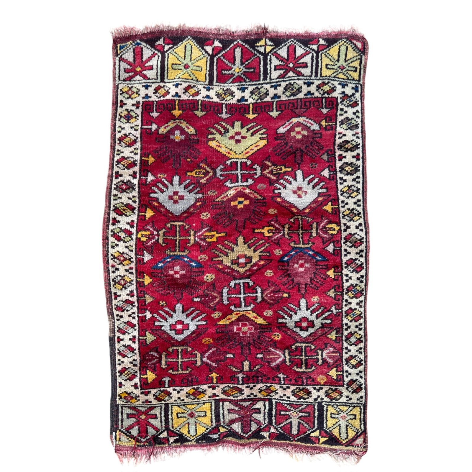 SEMI-ANTIQUE TURKISH OUSHAK ORIENTAL SCATTER RUG (1 of 9)