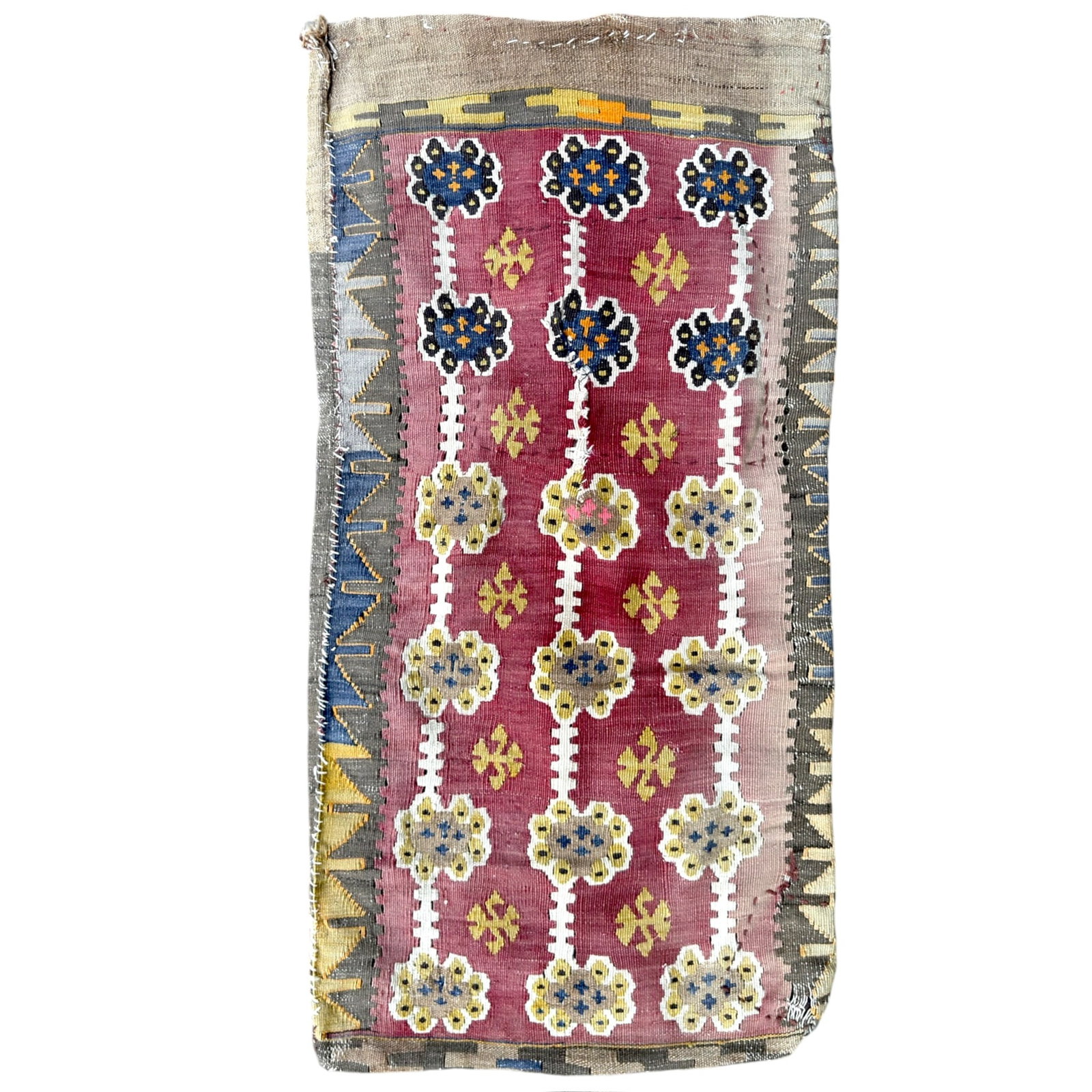 ANTIQUE TURKISH KILIM ORIENTAL SCATTER RUG / SACK ? (1 of 11)