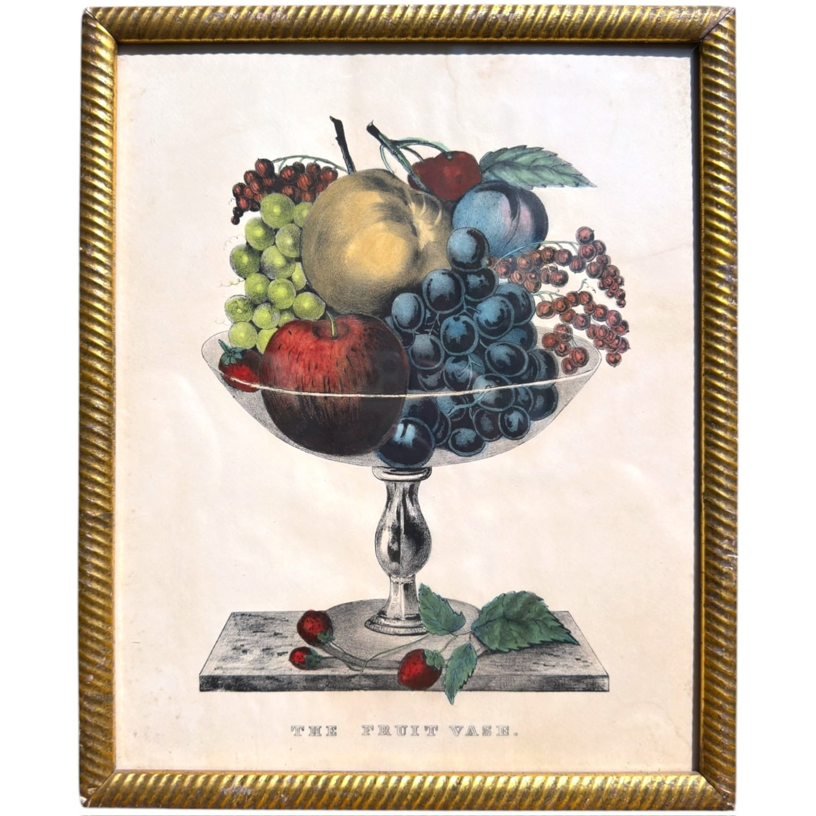 (19th c) CHROMOLITHOGRAPH – THE FRUIT VASE
