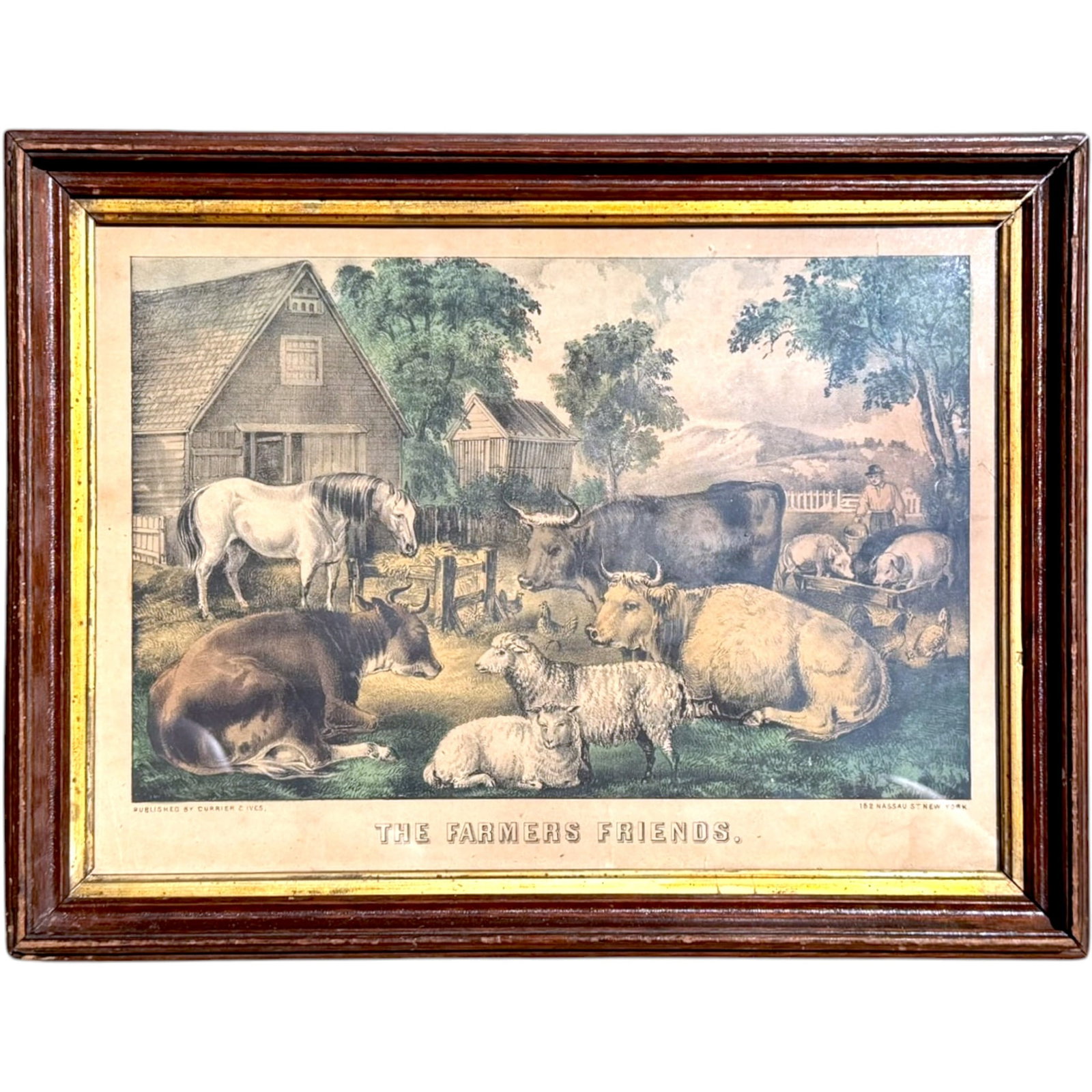 THE FARMERS FRIENDS by CURRIER & IVES: 9.5 x 13.5 inches framed 12 x 16 inches (overall)