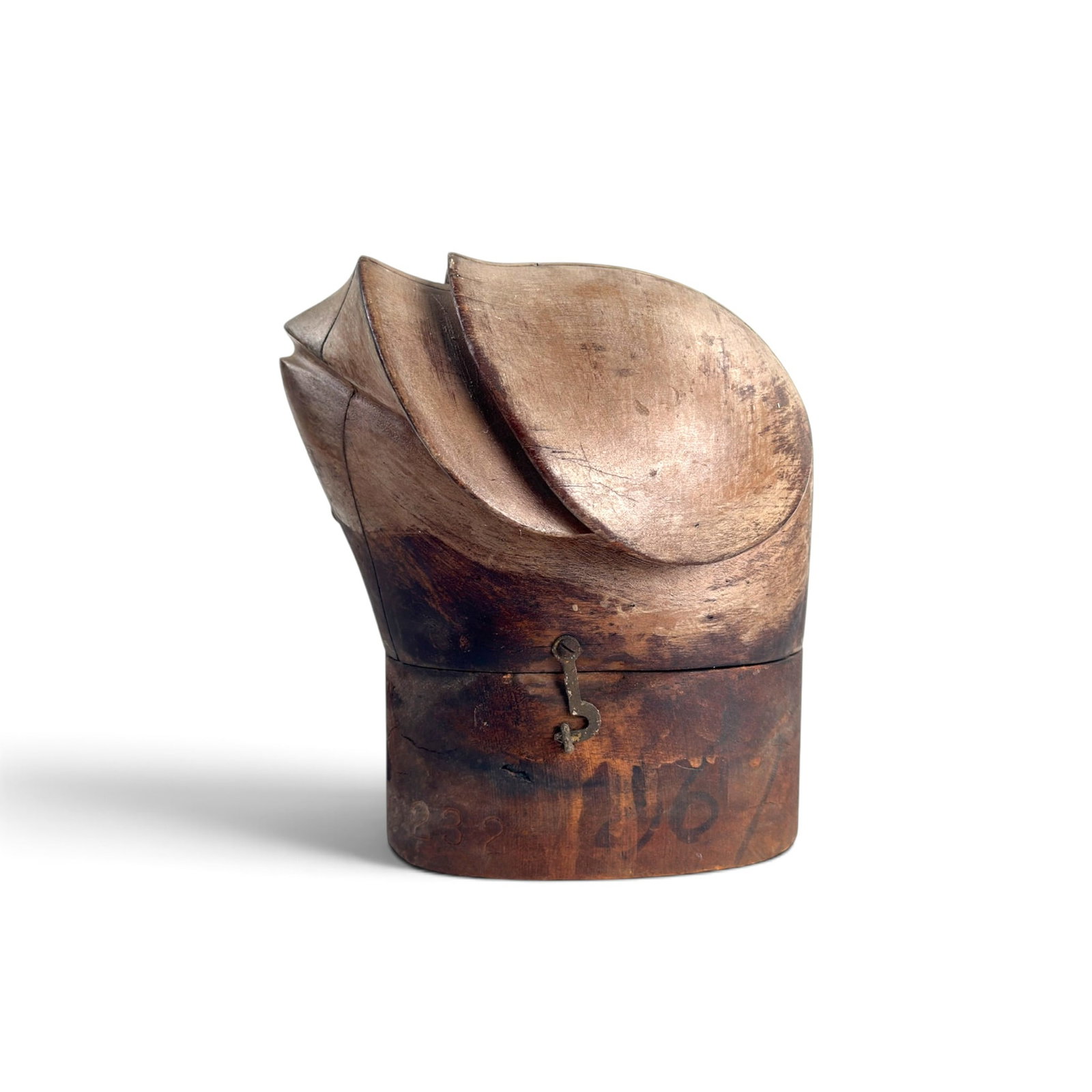 (19th c) EMPIRE HAT BOCK CO WOODEN HAT FORM (1 of 16)