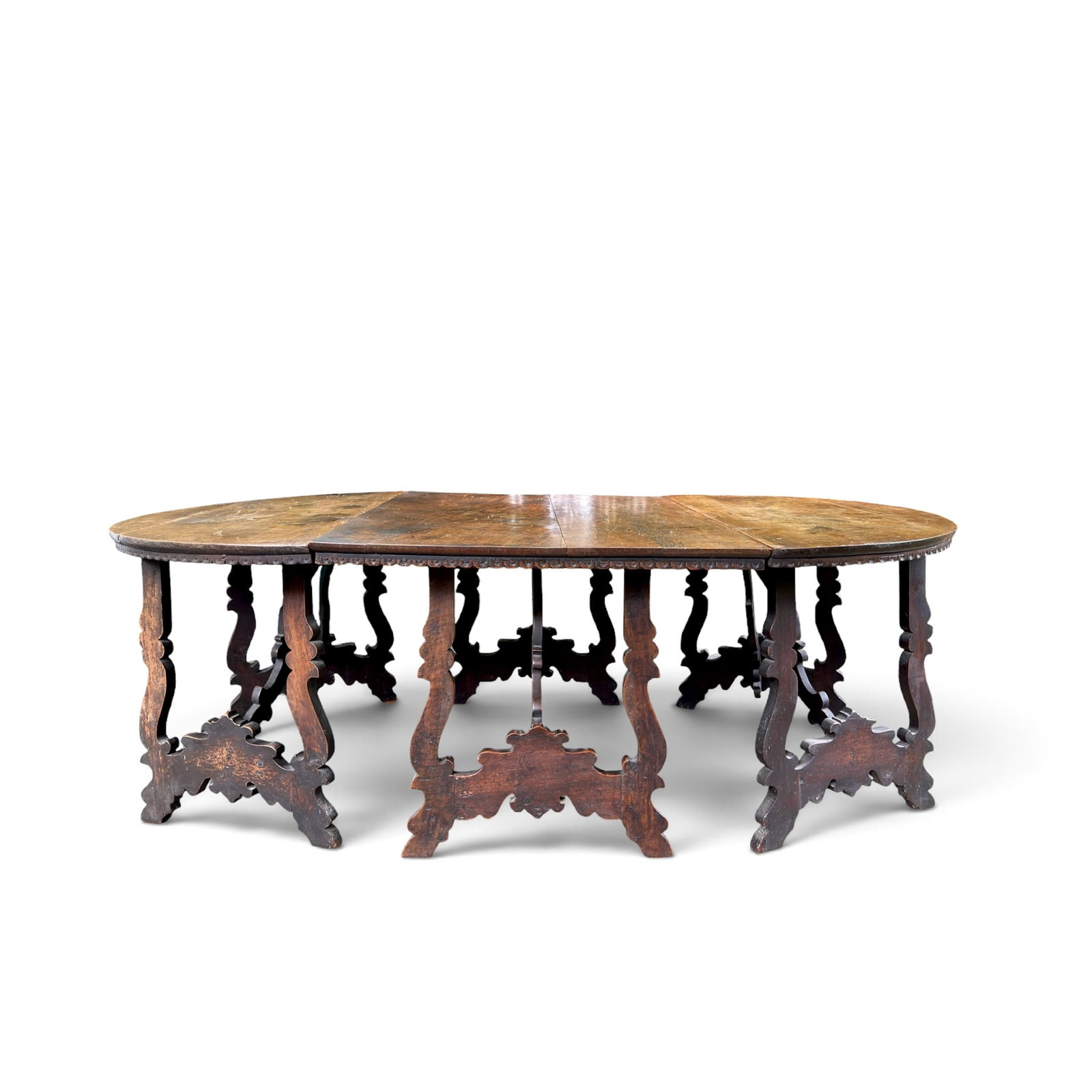 VERSITILE SPANISH BAROQUE (3) PIECE WALNUT TABLE (1 of 20)