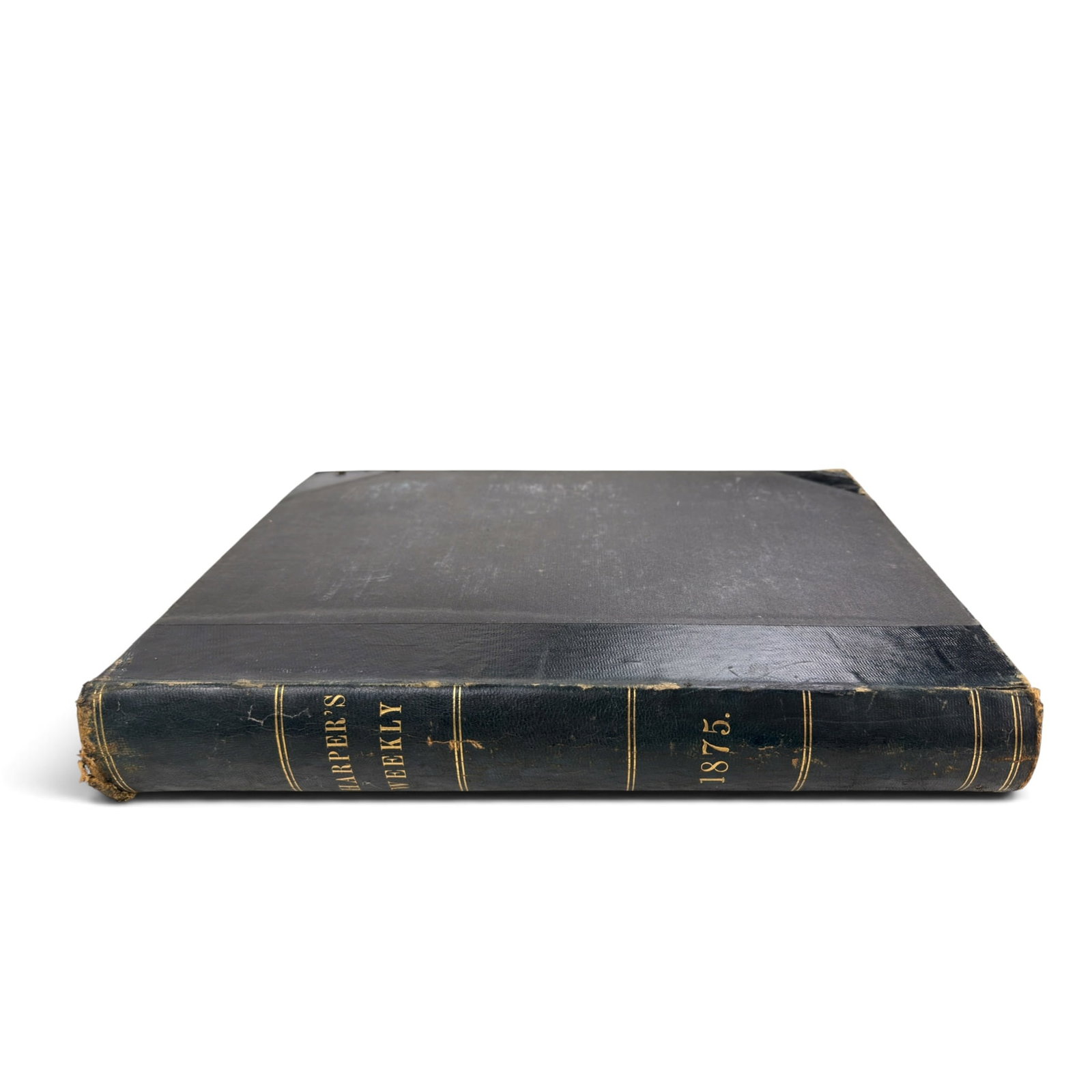 1875 HARPER'S WEEKLY: Includes Illustrations by Thomas Nast, Winslow Homer, Jules Tavernier, I.P. Pranishnikoff, Granville Perkins etc. New York, Harper & Brothers. Hardcover half leather bound 16 x 12 inches
