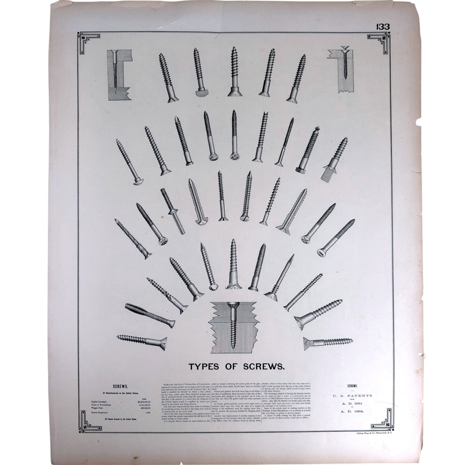 1884 TYPES OF SCREWS & SAW SHARPENING MACHINES (2 sided) (1 of 11)