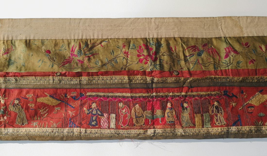 Antique Chinese Embroidered Coins Purse Belt (1 of 7)