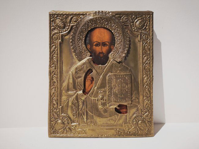 Antique Russian Icon St. Nicholas (1 of 2)