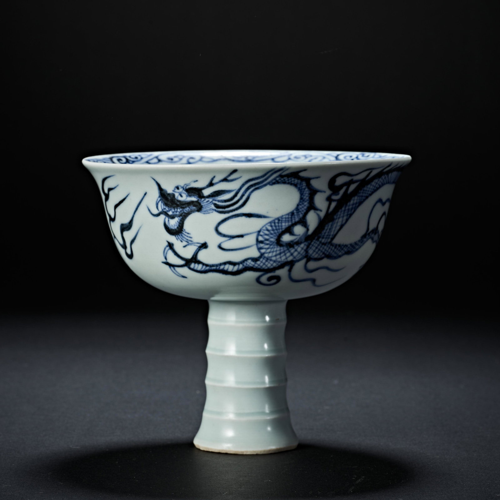 YUAN DYNASTY DRAGON PATTERN TALL FOOT CUP (1 of 7)