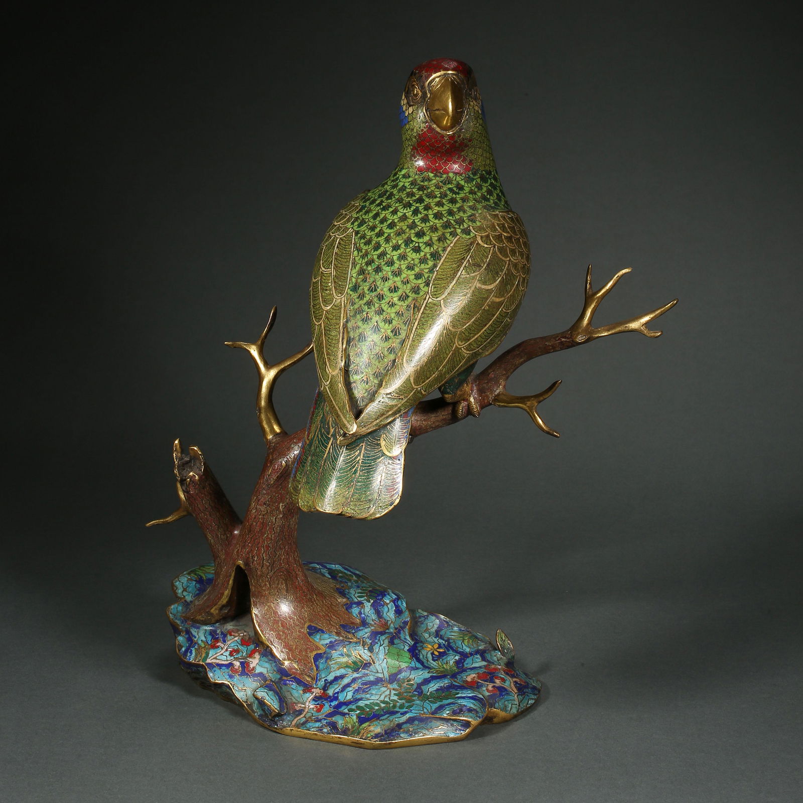 CHINESE GILT COPPER ENAMEL BIRD, QIANLONG PERIOD, QING (1 of 12)