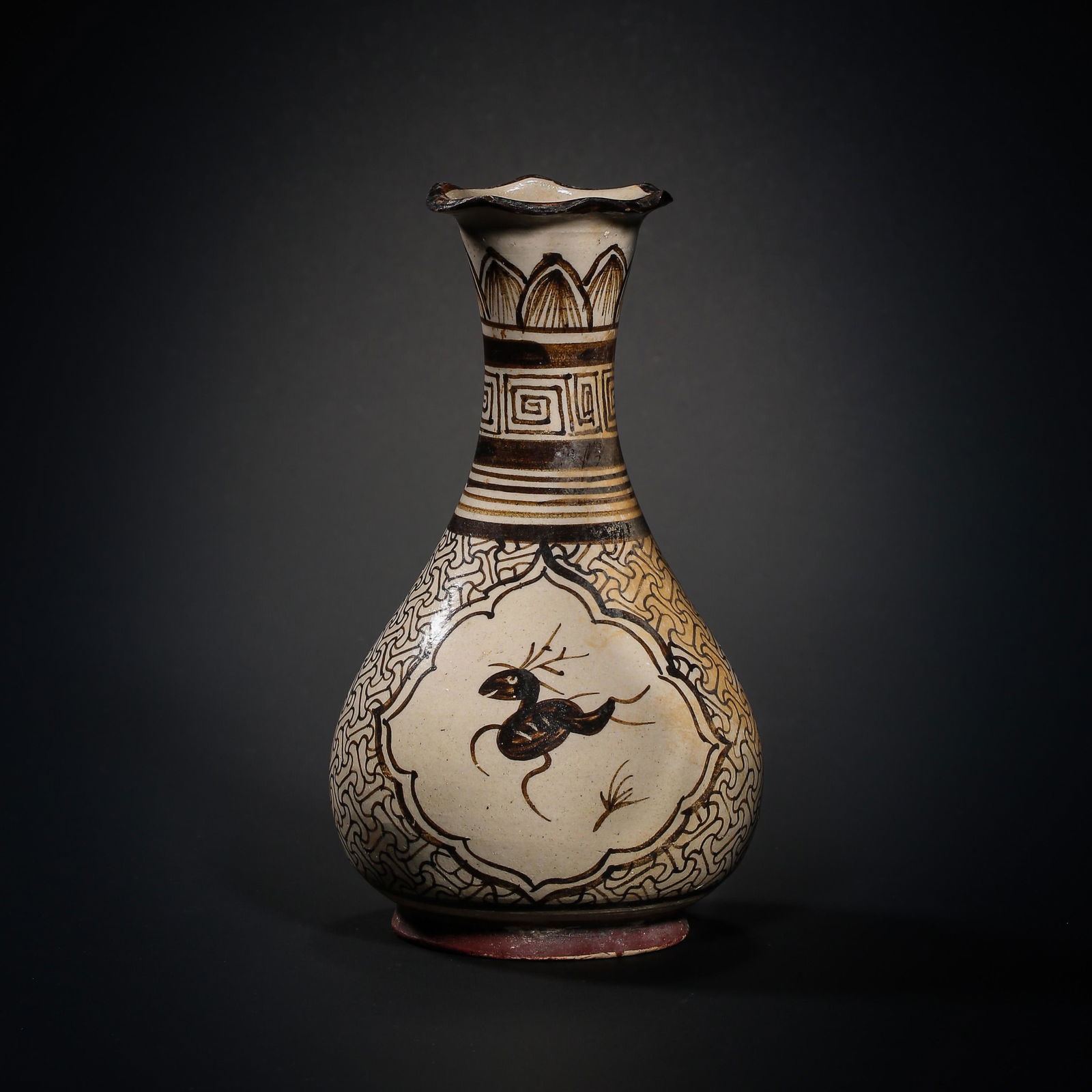 JIZHOU WARE FLOWER MOUTH VASE, SONG DYNASTY, CHINA (1 of 8)