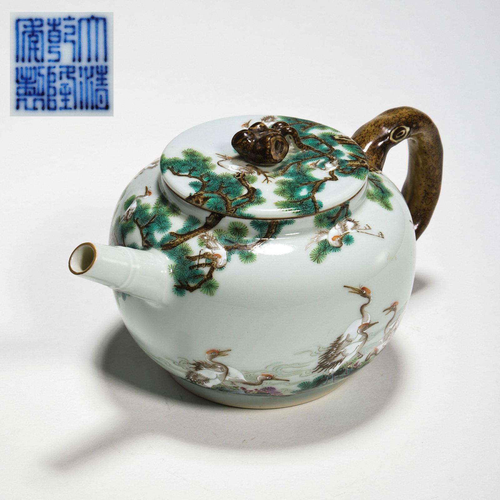 FAMILLE ROSE PURPLE CLAY TEAPOT, QIANLONG PERIOD, QING (1 of 13)