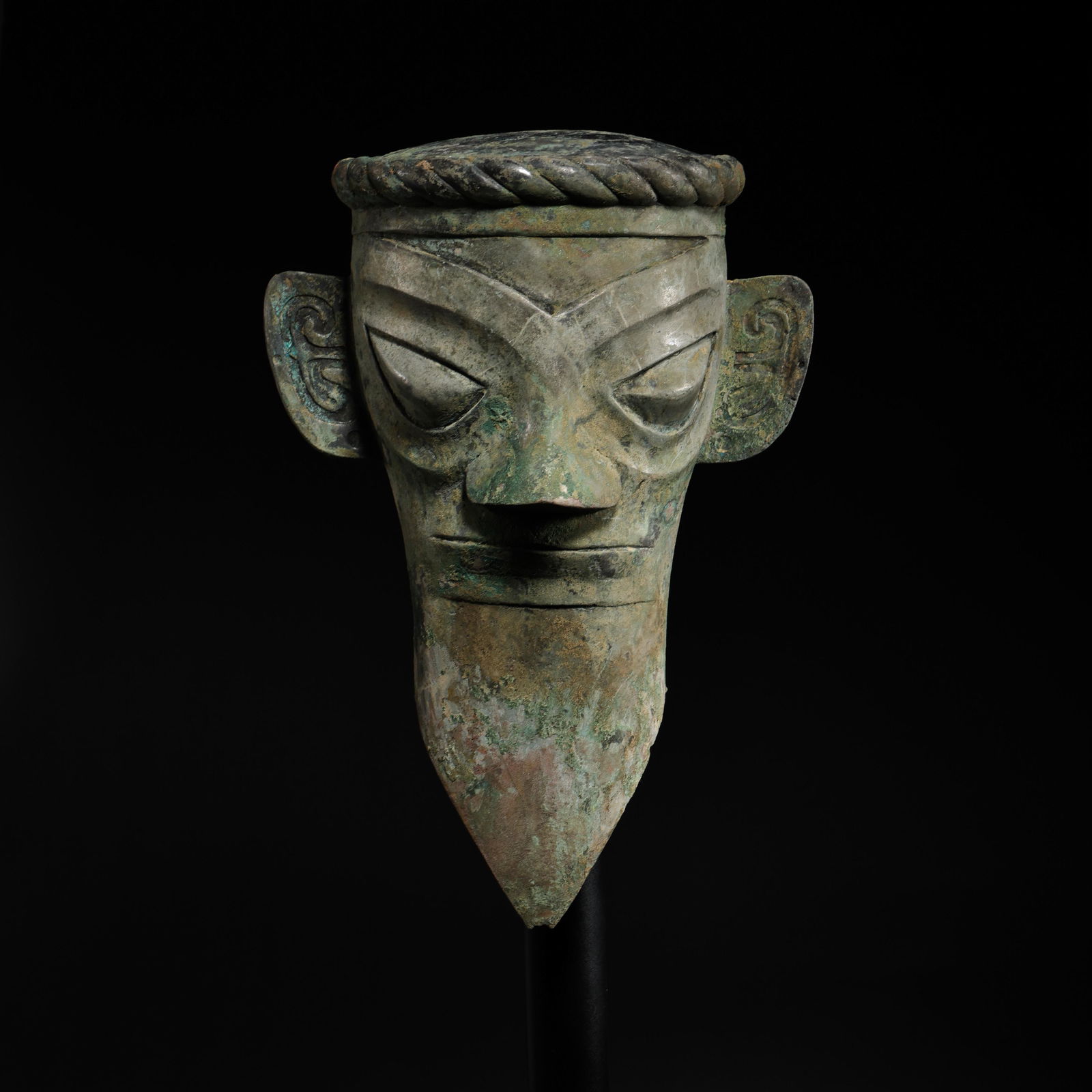 CHINESE SANXINGDUI BRONZE HUMAN FACE (1 of 9)