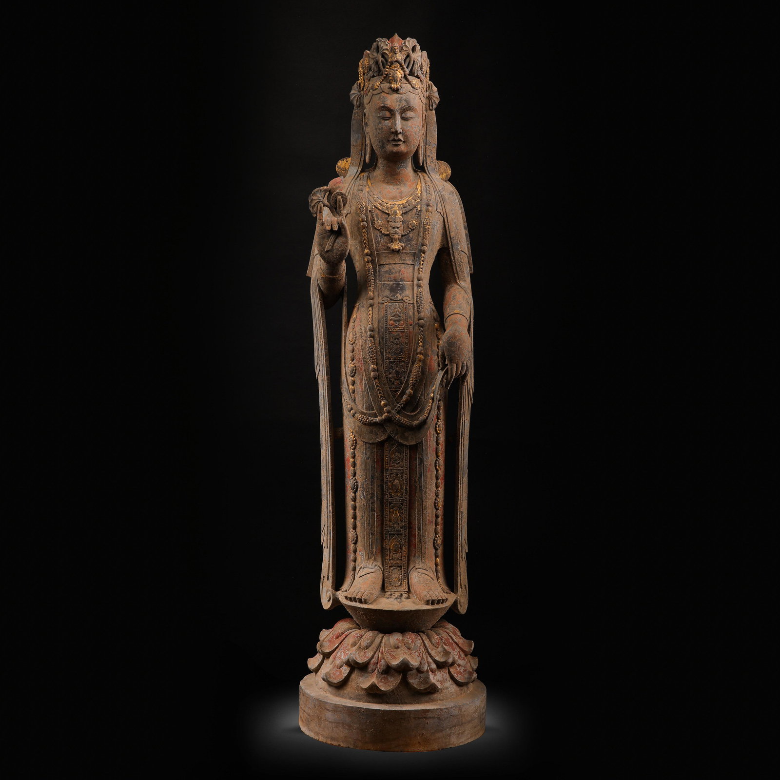 CHINESE STONE GUANYIN WAR STATUE, TANG DYNASTY (1 of 6)