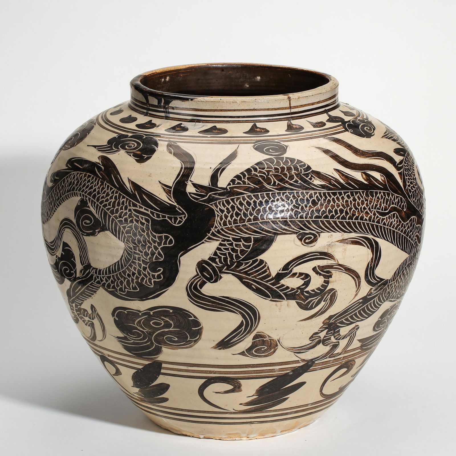 CIZHOU WARE BLACK FLOWER ON WHITE JAR, NORTHERN SONG DYNASTY, CHINA (1 of 8)
