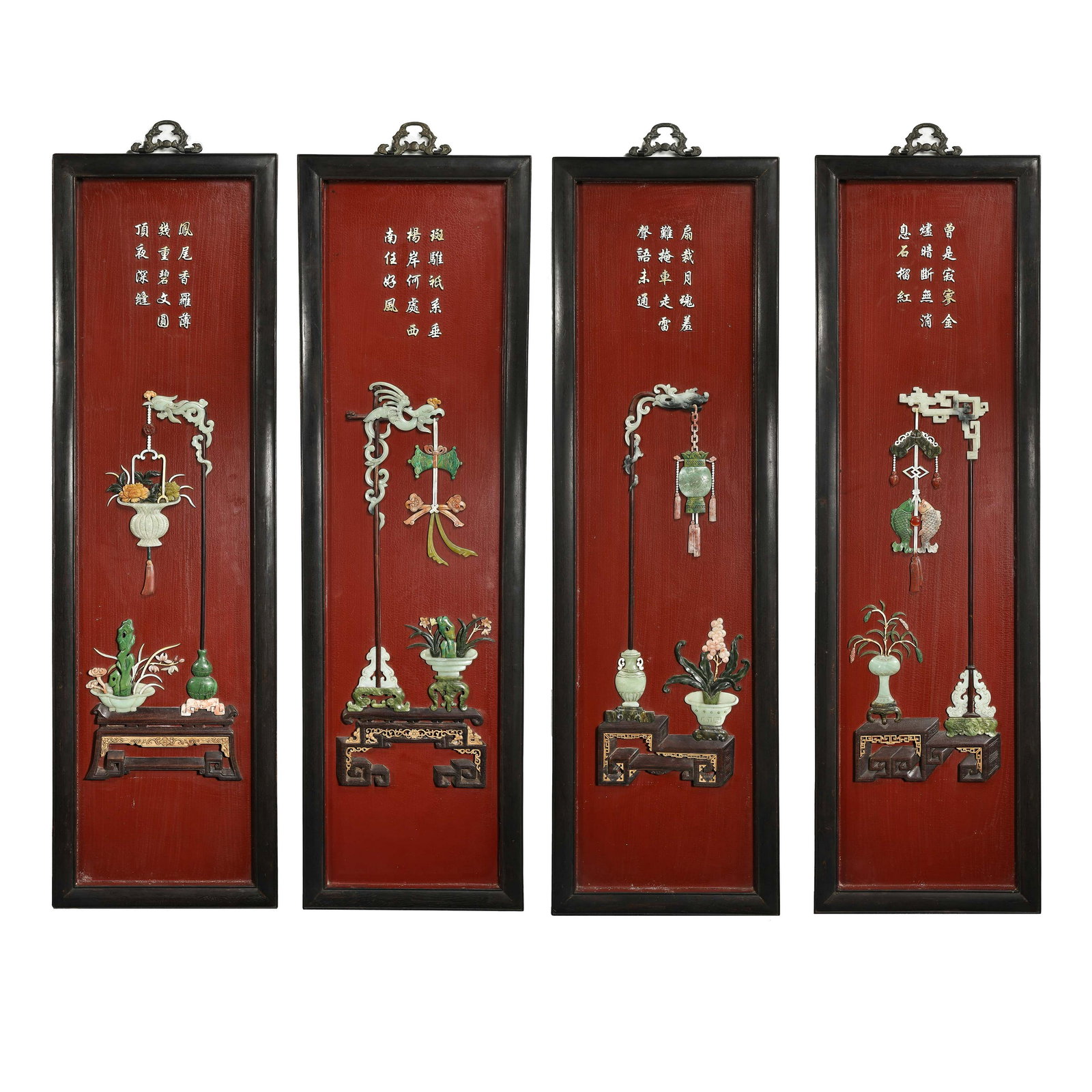 A GROUP OF CHINESE QING DYNASTY COURT HANGING SCREENS (1 of 13)