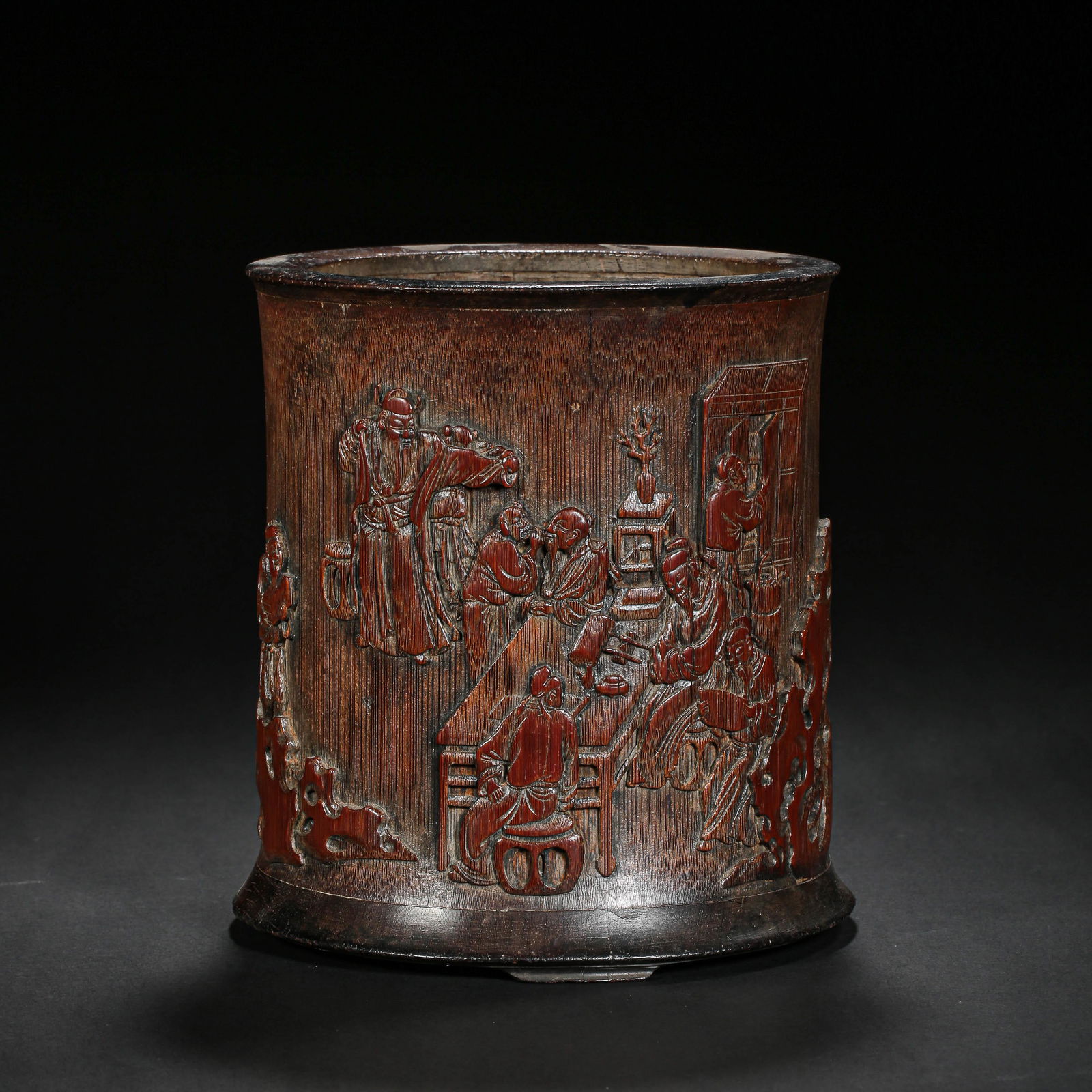 CHINESE QING DYNASTY BAMBOO CARVING PEN HOLDER (1 of 8)