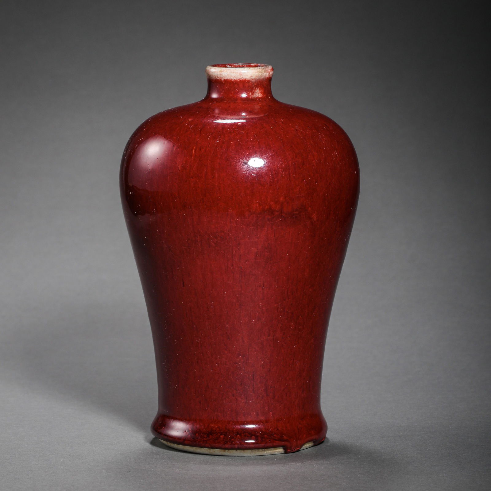 CHINESE QING DYNASTY JI RED GLAZE PLUM VASE (1 of 7)