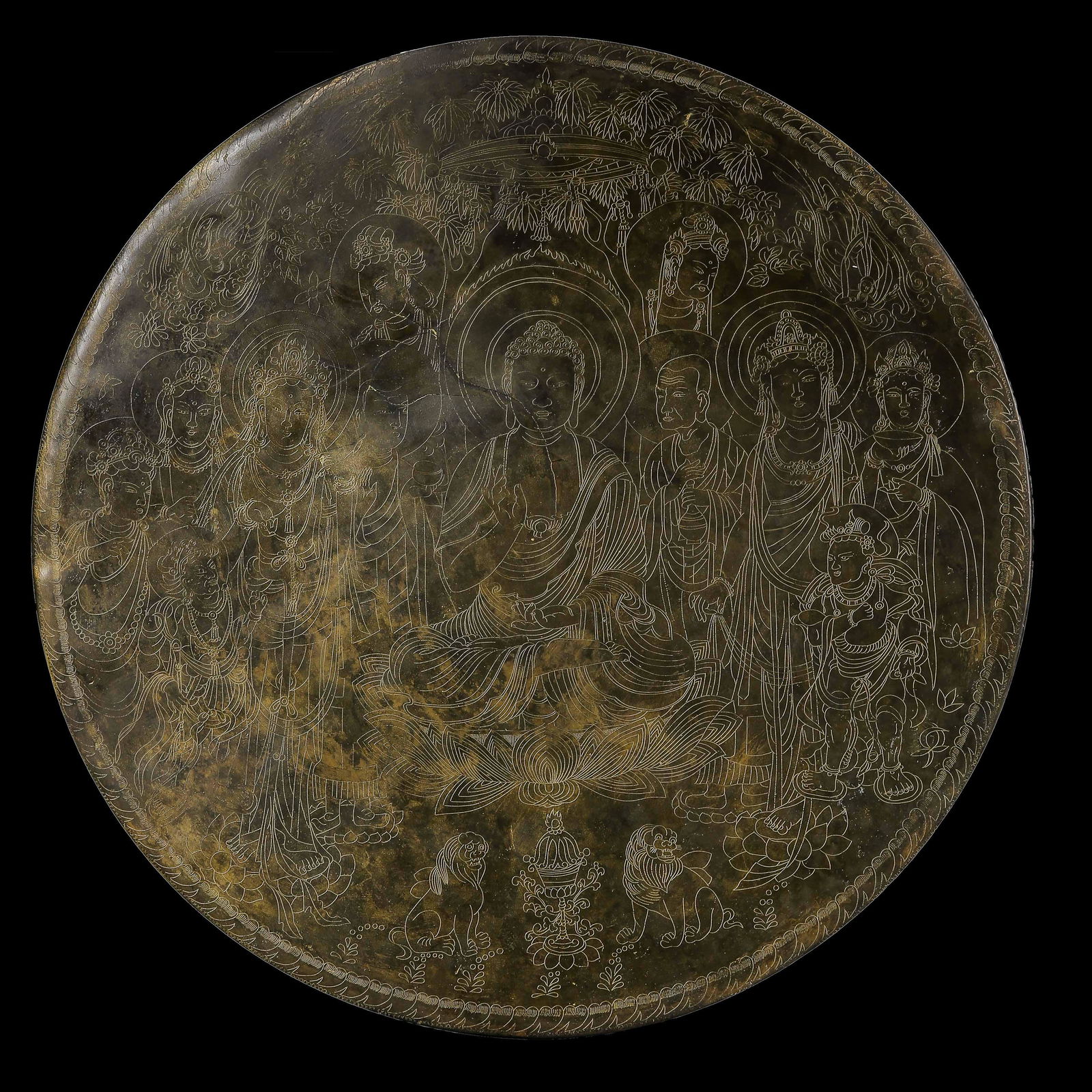 CHINESE LIAO DYNASTY BRONZE ENGRAVED BUDDHA BRAND (1 of 10)