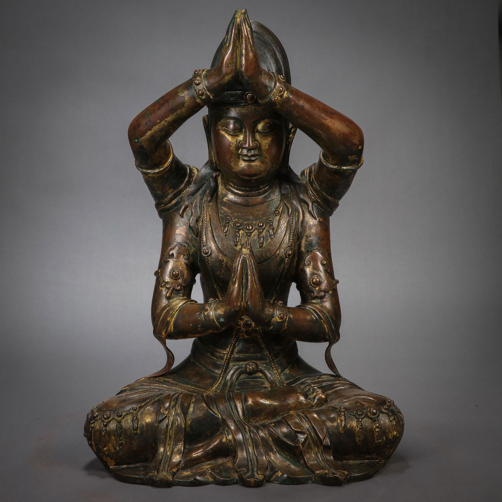 BRONZE SEATED BUDDHA STATUE, YUAN DYNASTY, CHINA (1 of 13)