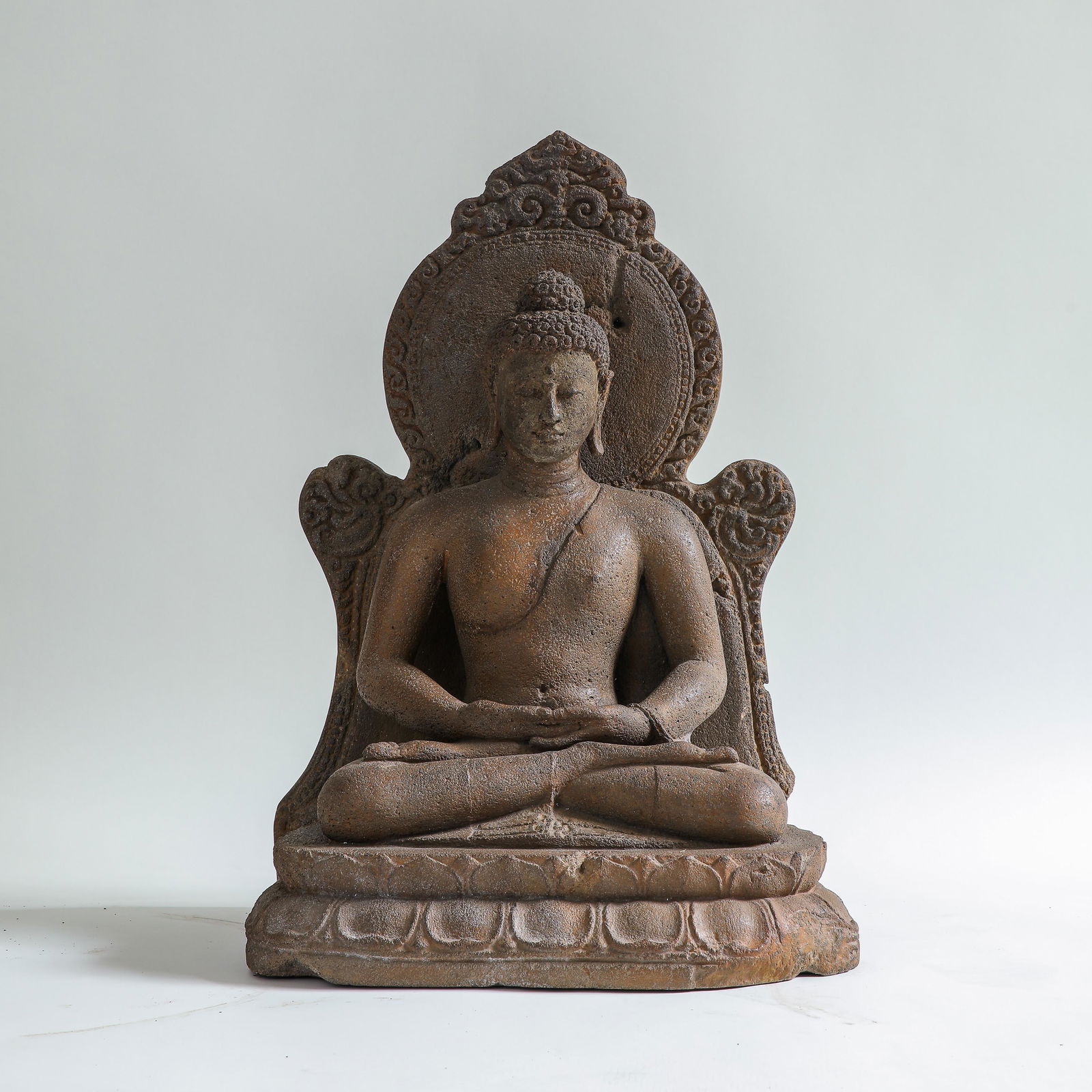 WEST ASIAN STONE BUDDHA SEATED STATUE (1 of 8)