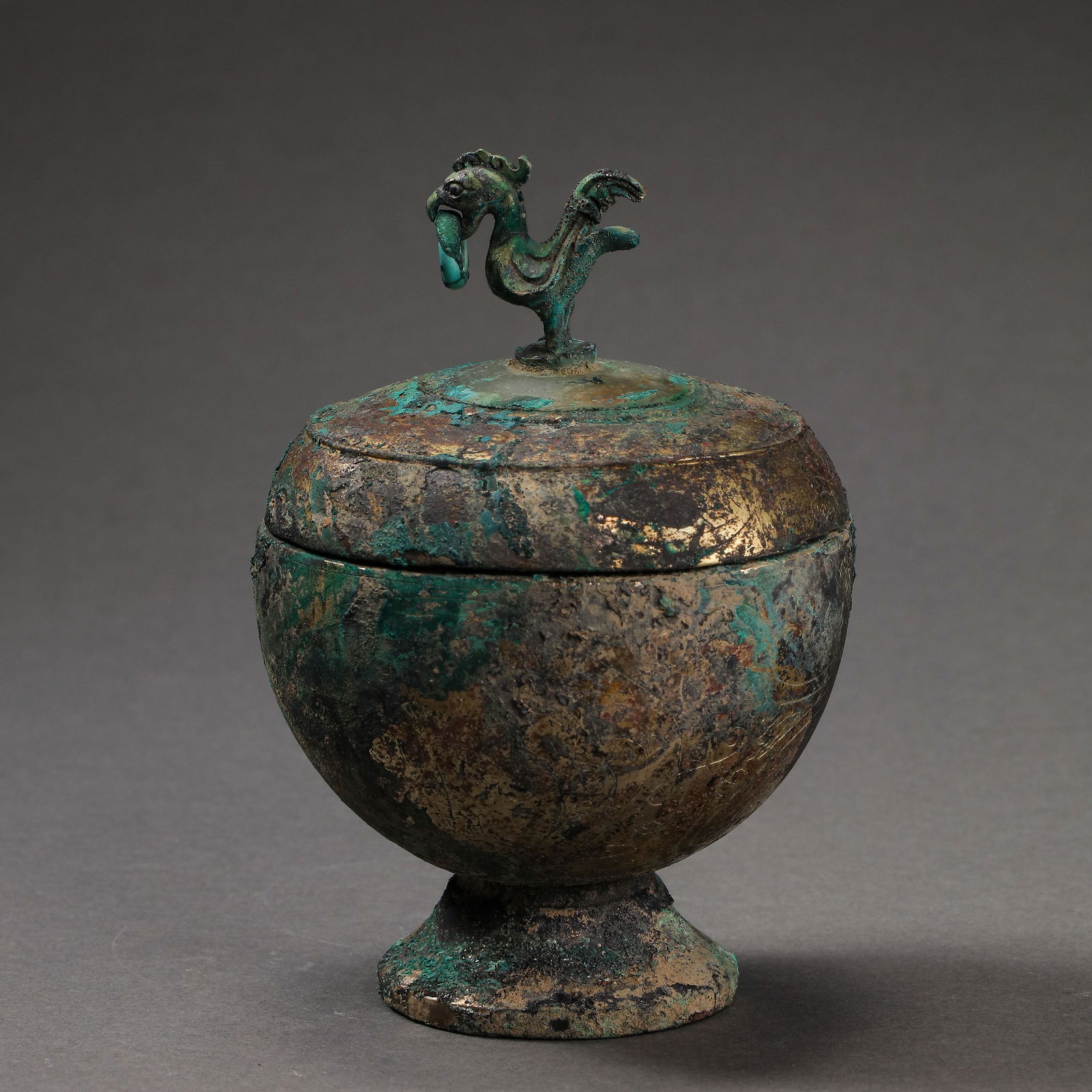 BRONZE LID JAR, WARRING STATES PERIOD OR HAN DYNASTIES (1 of 12)