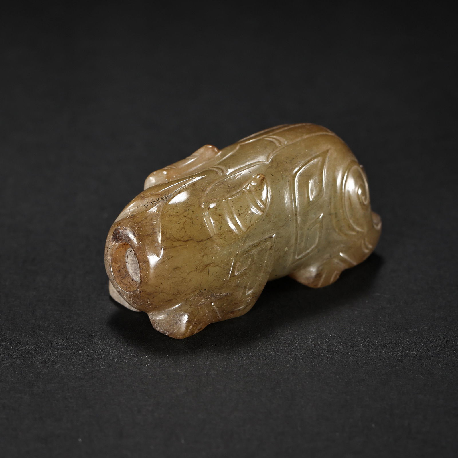 HETIAN JADE BEAST, WARRING STATES PERIOD OR HAN DYNASTIES (1 of 9)