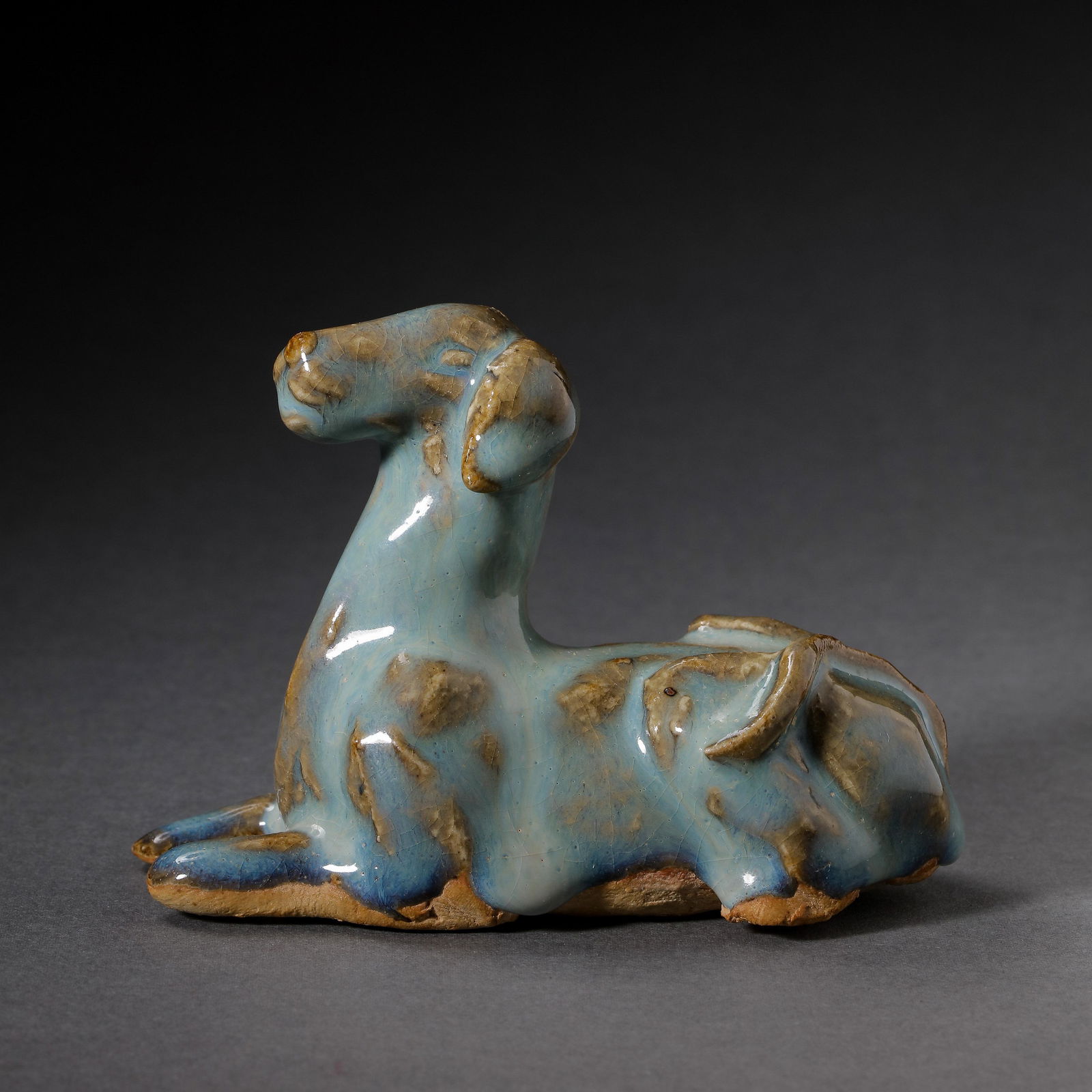 CHINESE JIN DYNASTY JUN WARE SKY BLUE GLAZED DOG (1 of 9)
