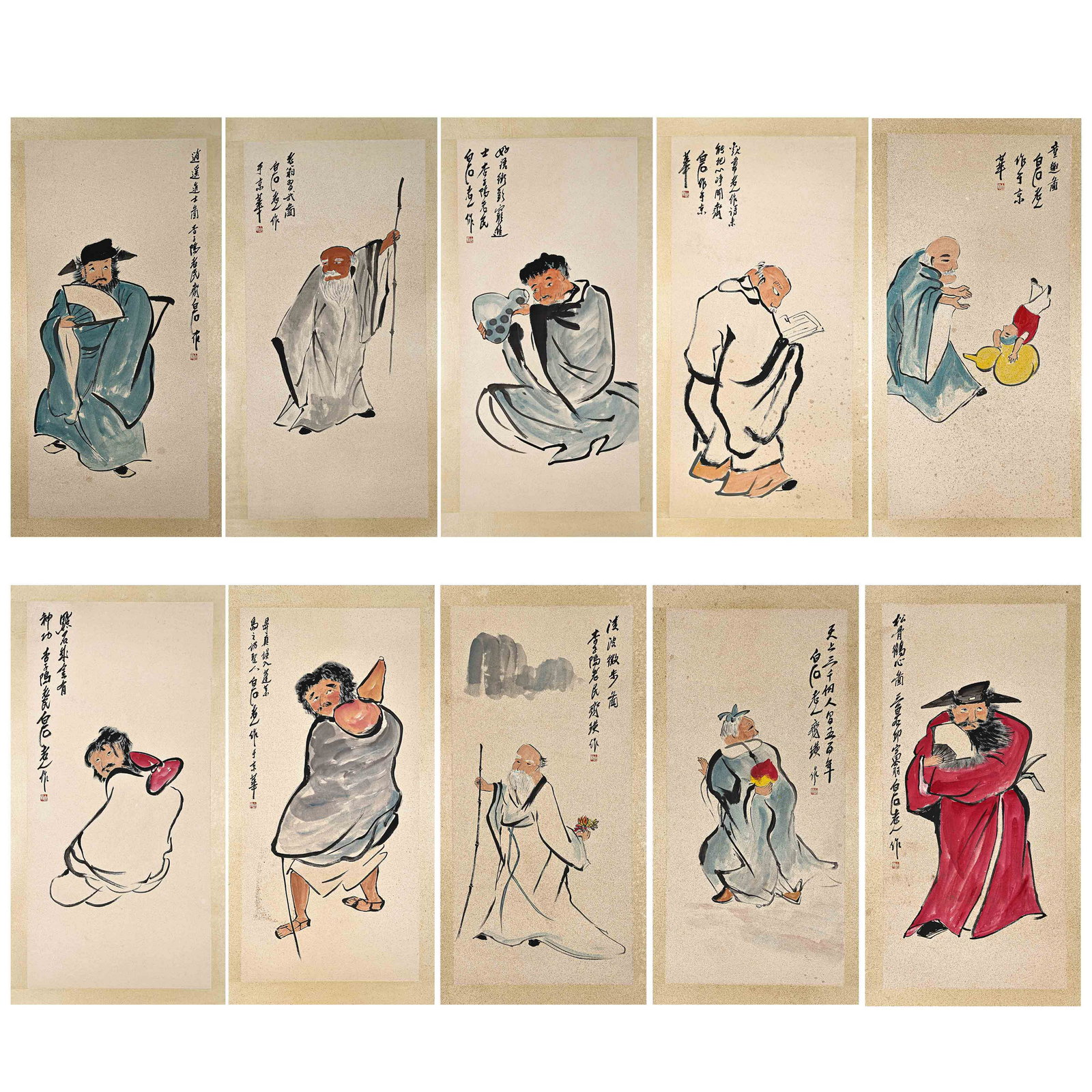 CHINESE ANCIENT CALLIGRAPHY AND PAINTING: CHINESE ANCIENT CALLIGRAPHY AND PAINTING L. 97 cm. W. 46.5 cm.