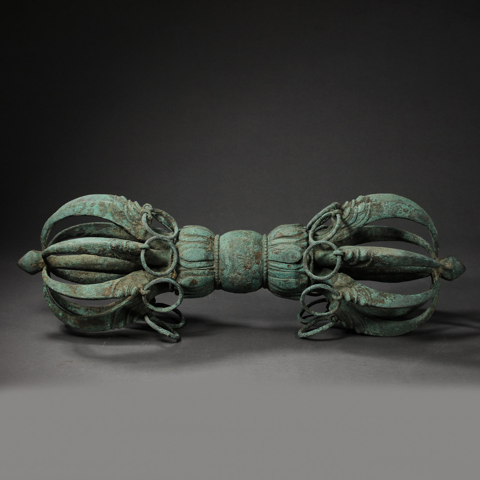 SOUTHWEST ASIAN BRONZE INSTRUMENT VAJRA: SOUTHWEST ASIAN BRONZE INSTRUMENT VAJRA ; L. 58 cm. Weight 7800 gram.