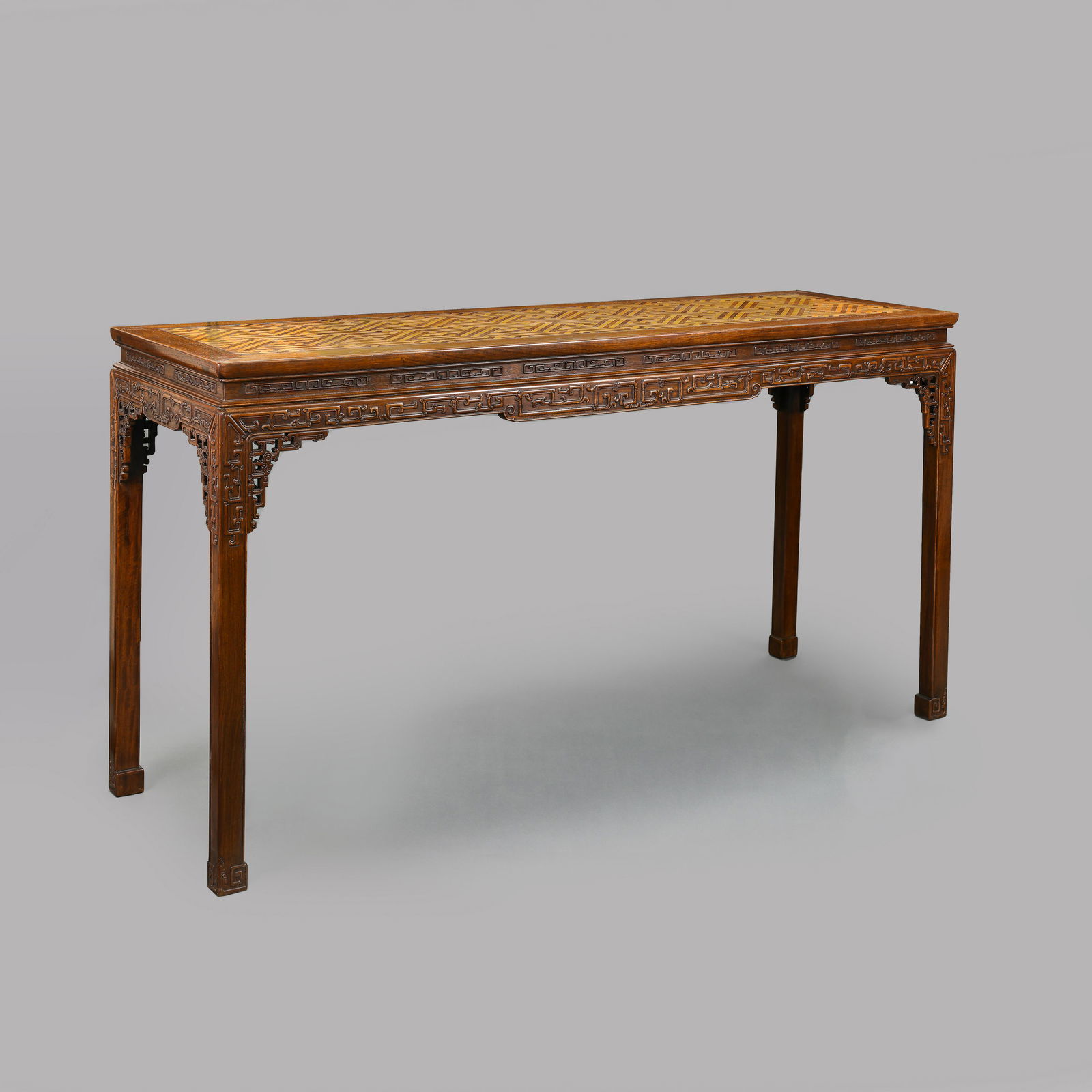 CHINESE QING DYNASTY YELLOW ROSE WOOD INLAID BOXWOOD STRIP CASE (1 of 10)