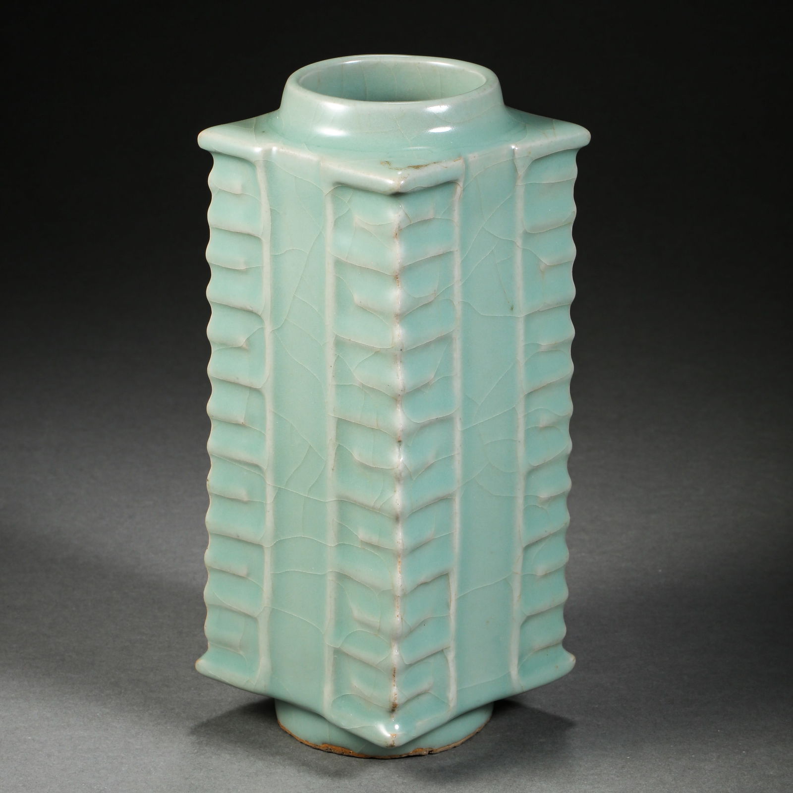 CELADON-GLAZED CONG BOTTLE FROM LONGQUAN WARE, SOUTHERN SONG DYNASTY, CHINA (1 of 10)