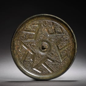 BRONZE MIRROR OF FIVE MOUNTAINS IN TANG DYNASTY, CHINA