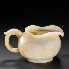 CHINESE JADE HANDLE CUP, HAN DYNASTY
