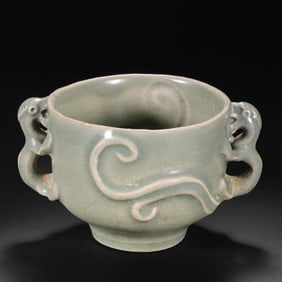 CELADON DOUBLE-EAR FURNACE, SONG DYNASTY, CHINA