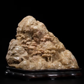 CHINESE QING DYNASTY SHOUSHAN STONE CARVING MOUNTAIN DECORATION