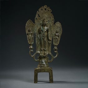 BRONZE BUDDHA STANDING STATUE, NORTHERN WEI DYNASTY, CHINA