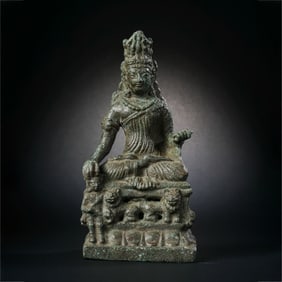 WEST ASIA BRONZE BUDDHA SITTING STATUE