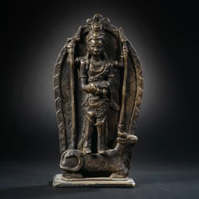 WEST ASIA BRONZE BUDDHA STANDING STATUE