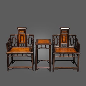 A GROUP OF CHINESE QING DYNASTY OFFICIAL HAT ARMCHAIRS