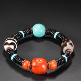 CHINESE TANG DYNASTY TO PURE HEAVEN PEARL SOUTH RED BRACELET
