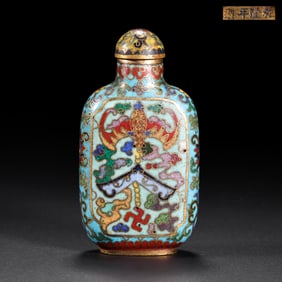 CLOISONNE SNUFF BOTTLE FROM QIANLONG PERIOD, QING DYNASTY, CHINA