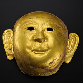 CHINESE LIAO DYNASTY PURE GOLD MASK