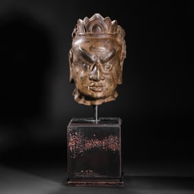 BLUE STONE BUDDHA HEAD, NORTHERN WEI DYNASTY, CHINA