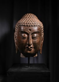 BLUE STONE BUDDHA HEAD, NORTHERN WEI DYNASTY, CHINA