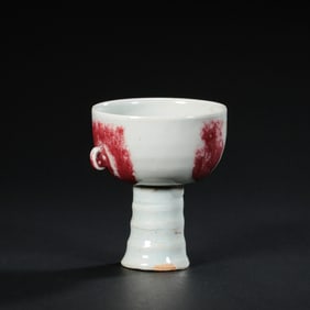 CHINESE YUAN DYNASTY GLAZED RED TALL CUP