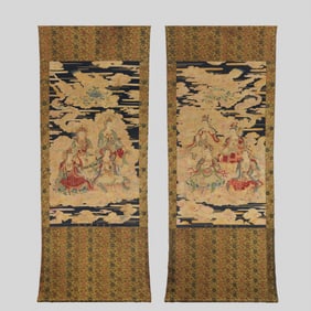 A PAIR OF CHINESE THANGKAS FROM THE QING DYNASTY